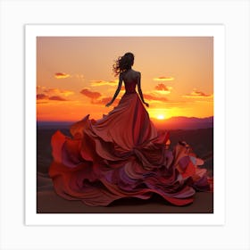 Sunset In The Desert 1 Art Print