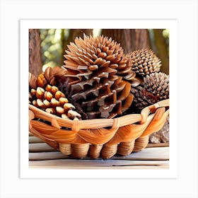 Pineconebasket Art Print