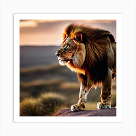 Lion At Sunset 9 Art Print