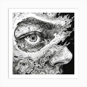 Psychedelic Face Art Print