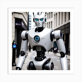 Robot On The Street 24 Art Print