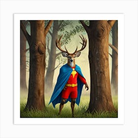 Superhero Deer 2 Art Print