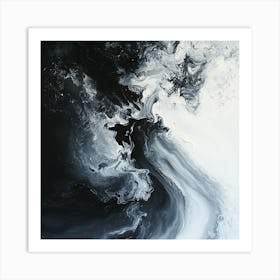 Black And White Abstract Painting 1 Art Print