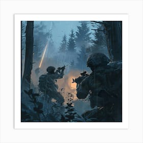 Snipers In The Woods Art Print