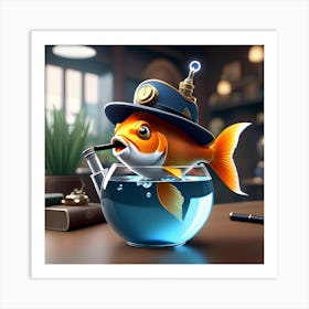 Goldfish In A Bowl 18 Art Print