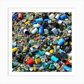 Plastic Trash On The Beach 1 Art Print