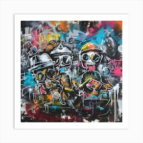 Wall, Graffiti, Street Art, Urban Hues Art Print