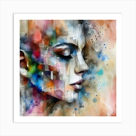 Abstract Of A Woman'S Face 3 Art Print