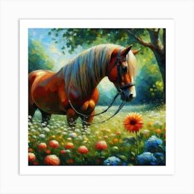 Horse In The Meadow 13 Art Print