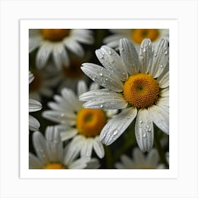 Daisy In The Rain 1 Art Print