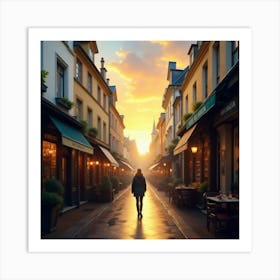 Street Scene In Paris Art Print