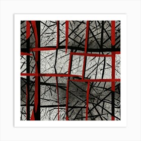 Abstract Red And Black 2 Art Print