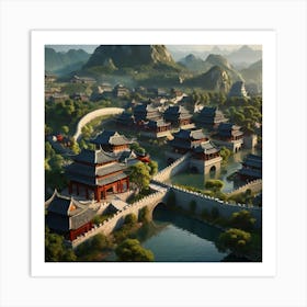 Chinese Village 8 Art Print