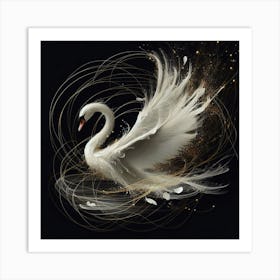 Swan In Flight 1 Art Print