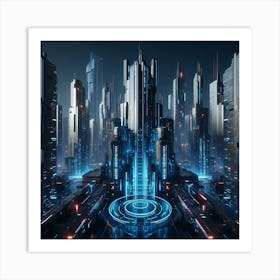 Futuristic City 1 Art Print