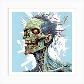 Zombie Head 1 Art Print