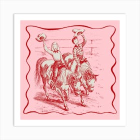 Two Cowboys Riding Horses 1 Art Print