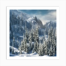 Snowy Mountains Art Print