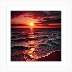 Sunset On The Beach 664 Art Print