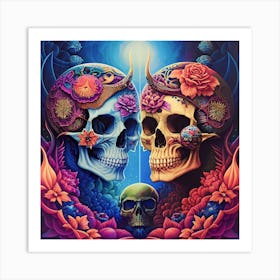 Two skulls United Art Print