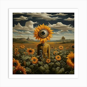 Eye Of The Sunflower Art Print