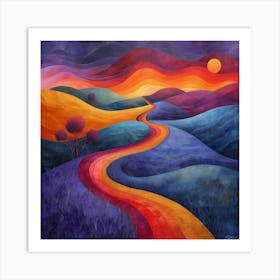 Road To The Sunset 1 Art Print