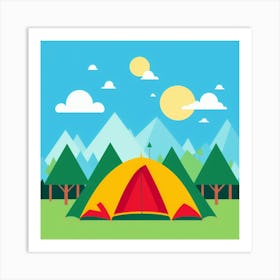 Tent In The Park Art Print