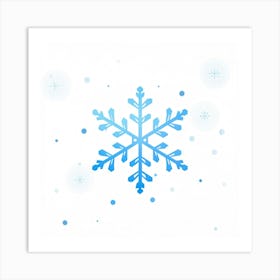 Abstract Vector Illustration Of A Merry Snowflake As The Central Element Defocused With Blurring Ef (5) Art Print