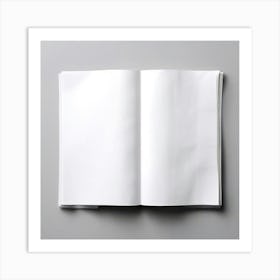 Blank Book On Gray Background Art Print