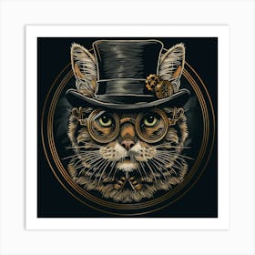Steampunk Cat 30 Art Print
