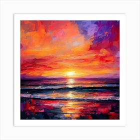 Sunset At The Beach 39 Art Print