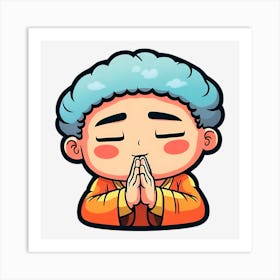 Chinese Boy Praying Art Print