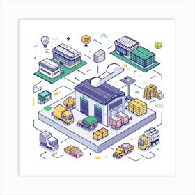 Isometric Warehouse Poster