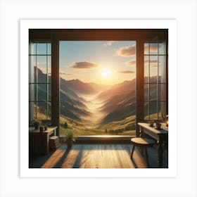 Sunrise From The Window Art Print