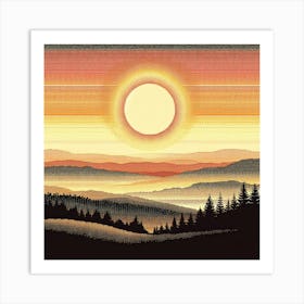 Sunset Over The Mountains Art Print