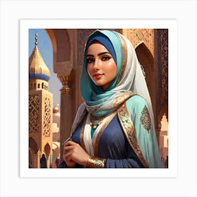 Hijab Muslim Girl Art Print