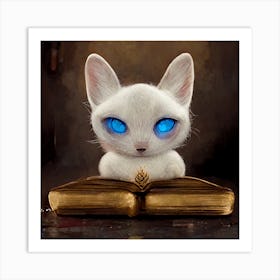 White cat Art Print