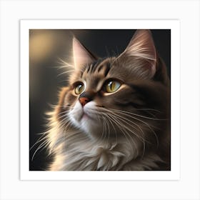 Cat Looking Up Art Print