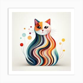 Abstract Cat Art Print