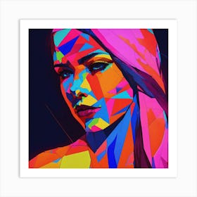 Abstract Portrait Of A Woman Face Art Print