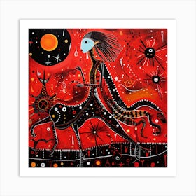 Woman Riding A Horse 3 Art Print