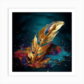 Gold Feather Art Print