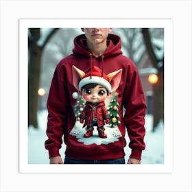 Santa Hoodie 3 Art Print