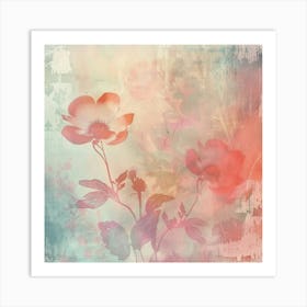 Abstract Background With Flowers 4 Art Print