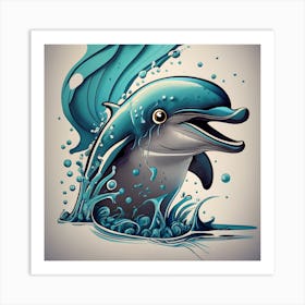 Dolphin Drawing Art Print