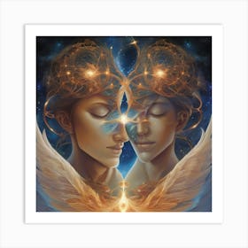 Twin flames and energy Art Print