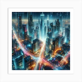 Futuristic Cityscape 1 Art Print