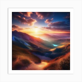 Sunset In The Mountains 47 Art Print