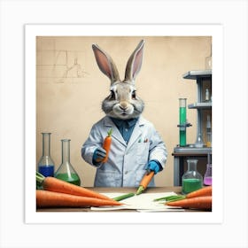 Rabbit In Lab Coat 1 Art Print