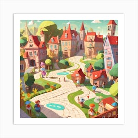 Cartoon City Art Print